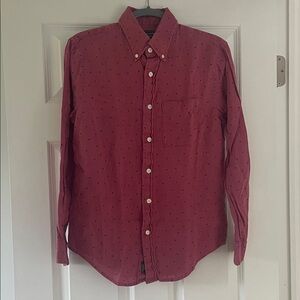 Men's A&F Red Button-Up Shirt